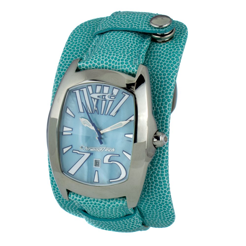 Chronotech Blue Leather Dress Watch - Luxe Nova