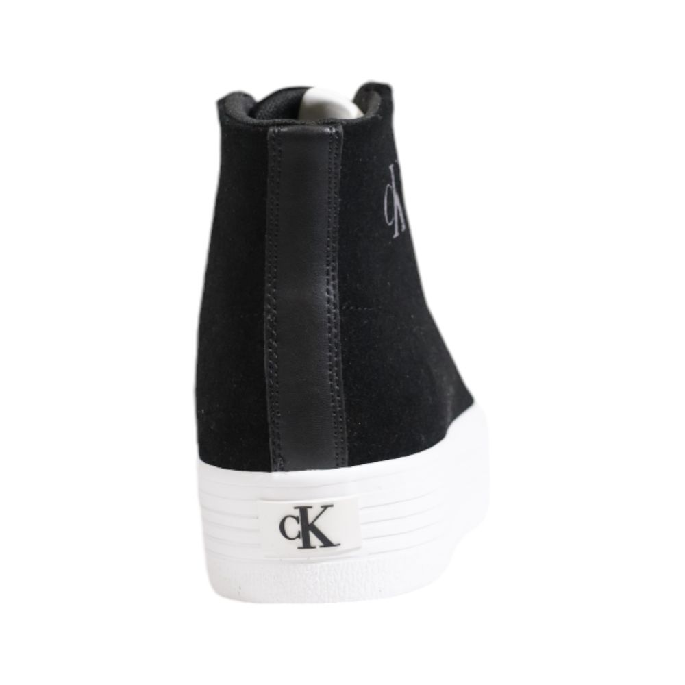 Calvin Klein Jeans Black Suede Leather Platform Sneakers - Luxe Nova