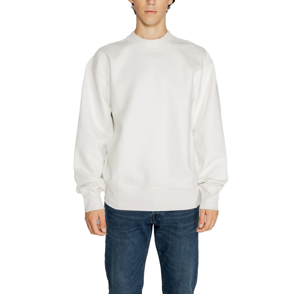 Calvin Klein Jeans White Recycled Cotton Sweatshirt - Luxe Nova