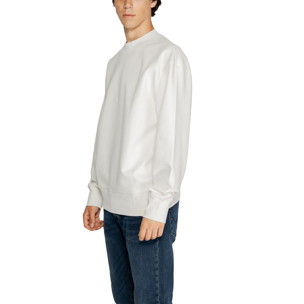 Calvin Klein Jeans White Recycled Cotton Sweatshirt - Luxe Nova