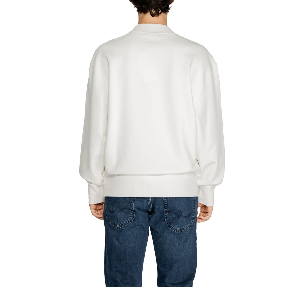 Calvin Klein Jeans White Recycled Cotton Sweatshirt - Luxe Nova