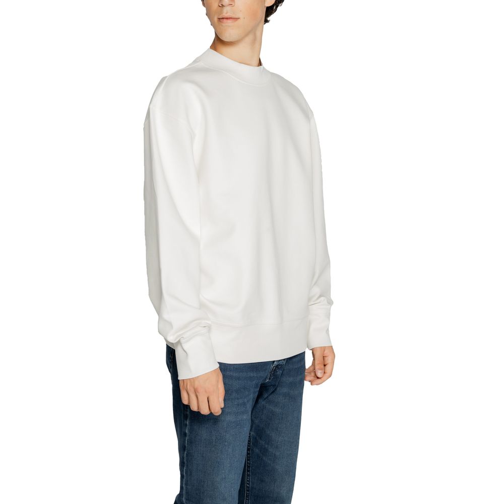 Calvin Klein Jeans White Recycled Cotton Sweatshirt - Luxe Nova