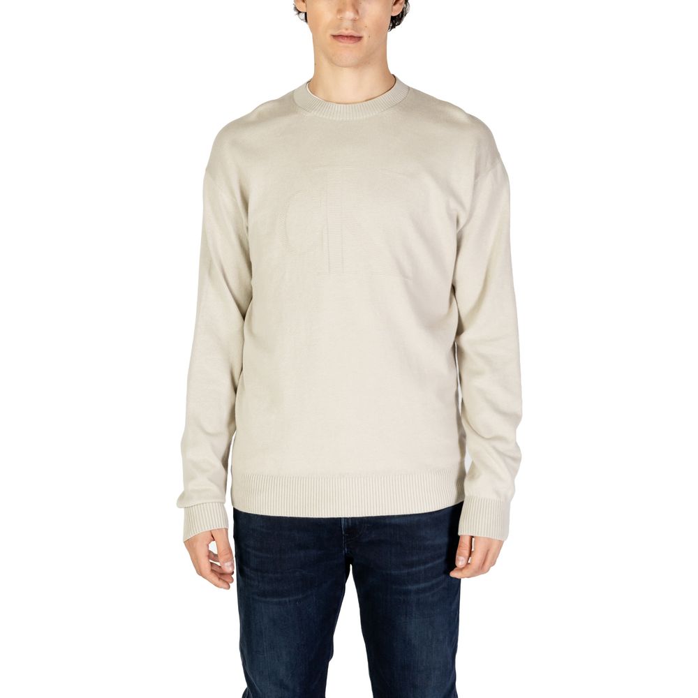 Calvin Klein Jeans Beige Organic Cotton Sweatshirt - Luxe Nova