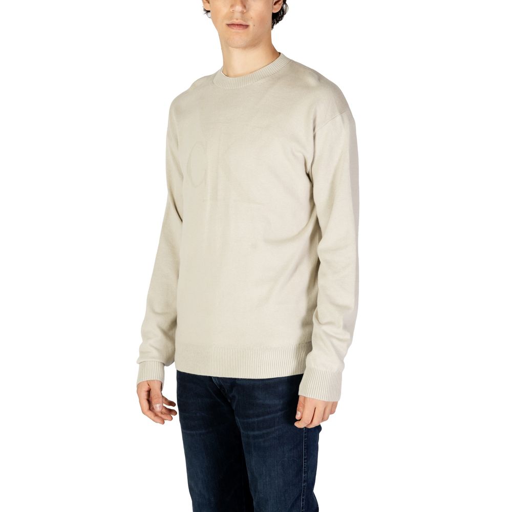 Calvin Klein Jeans Beige Organic Cotton Sweatshirt - Luxe Nova