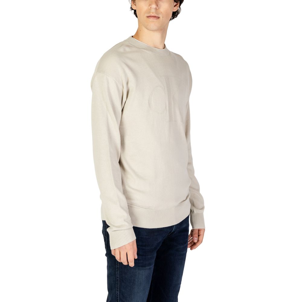 Calvin Klein Jeans Beige Organic Cotton Sweatshirt - Luxe Nova