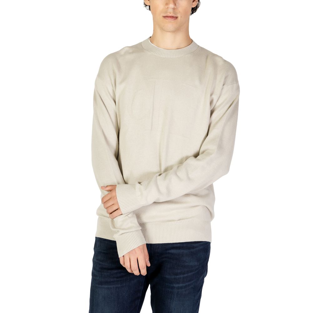 Calvin Klein Jeans Beige Organic Cotton Sweatshirt - Luxe Nova