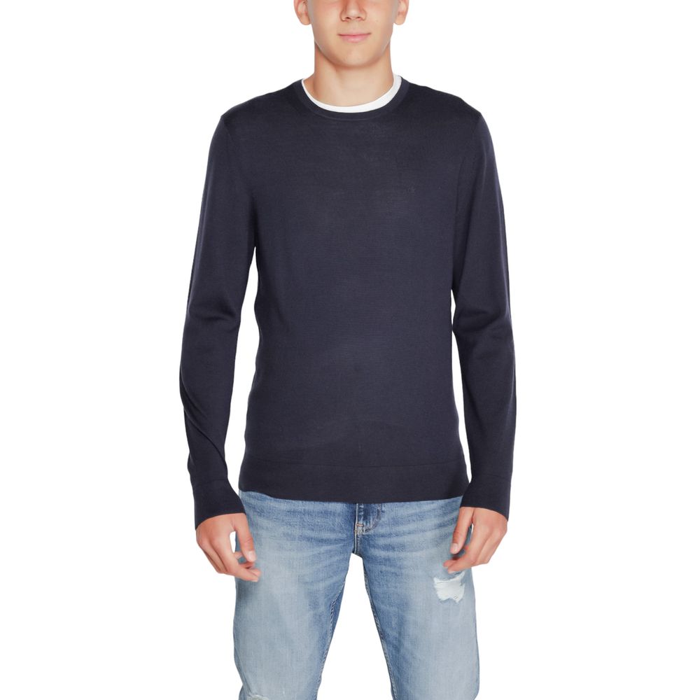 Calvin Klein Blue Recycled Wool Sweatshirt - Luxe Nova