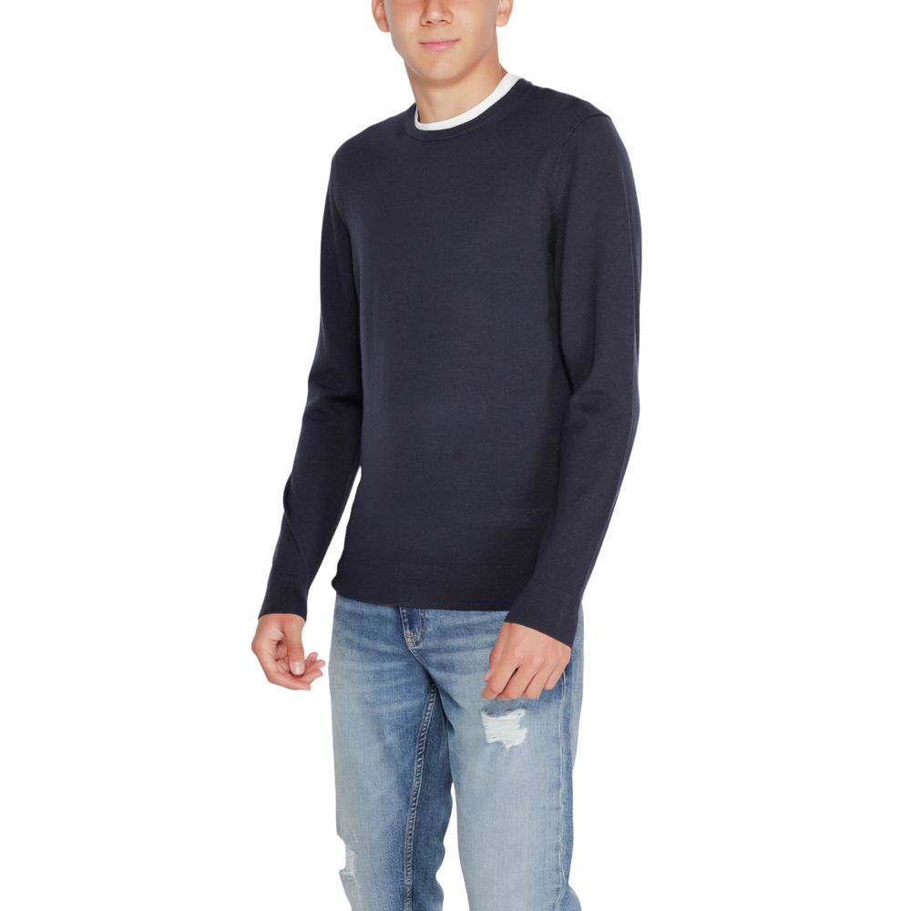 Calvin Klein Blue Recycled Wool Sweatshirt - Luxe Nova
