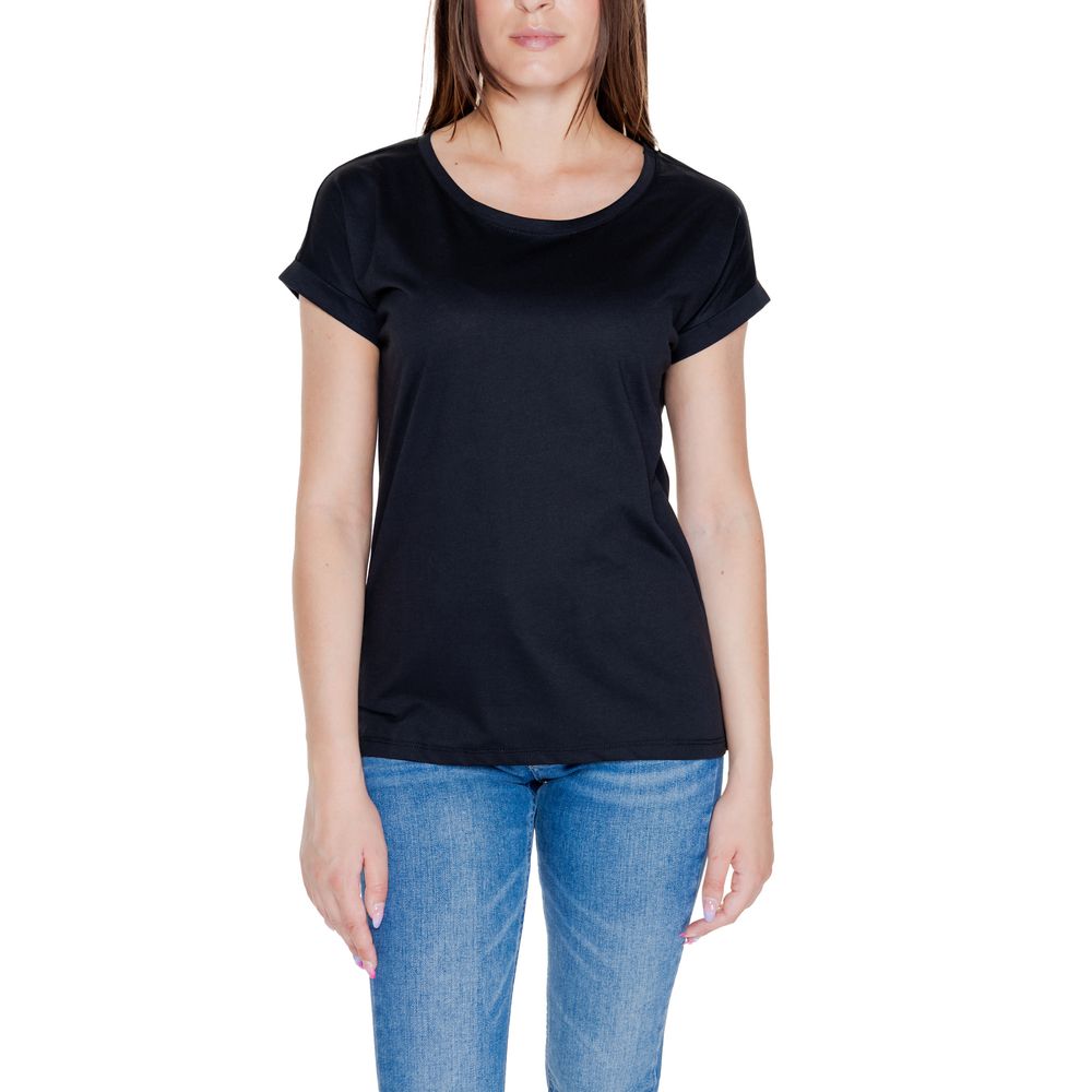 Vila Clothes Black Cotton T-Shirt - Luxe Nova