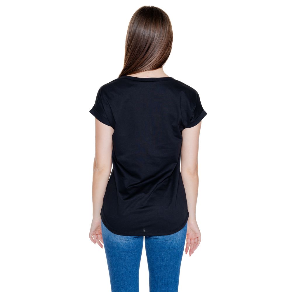 Vila Clothes Black Cotton T-Shirt - Luxe Nova