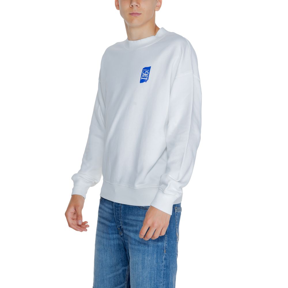 Replay White Cotton Sweatshirt - Luxe Nova