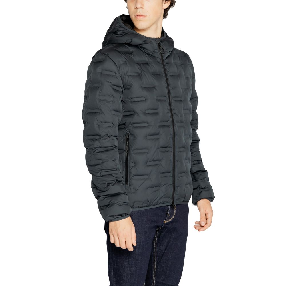 Replay Blue Polyester Full-Length Jacket - Luxe Nova