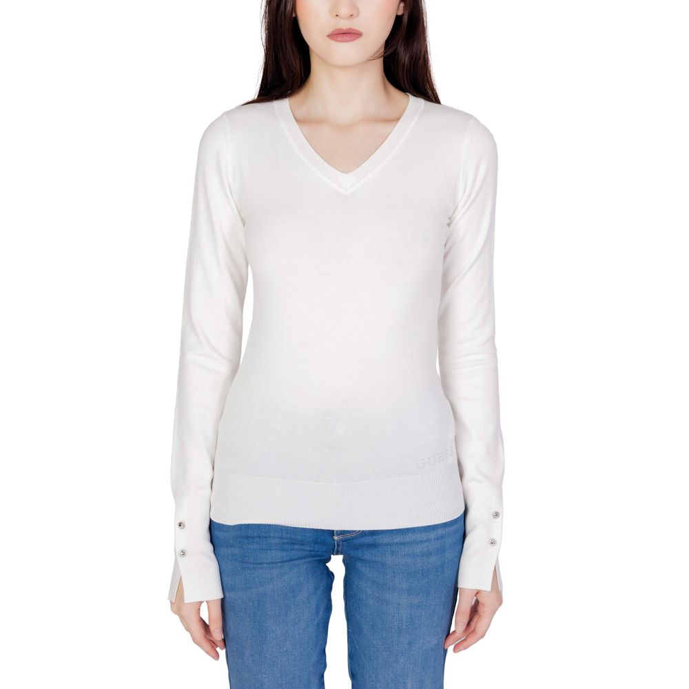 Guess White Cotton Sweatshirt - Luxe Nova