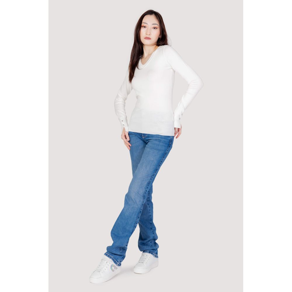 Guess White Cotton Sweatshirt - Luxe Nova