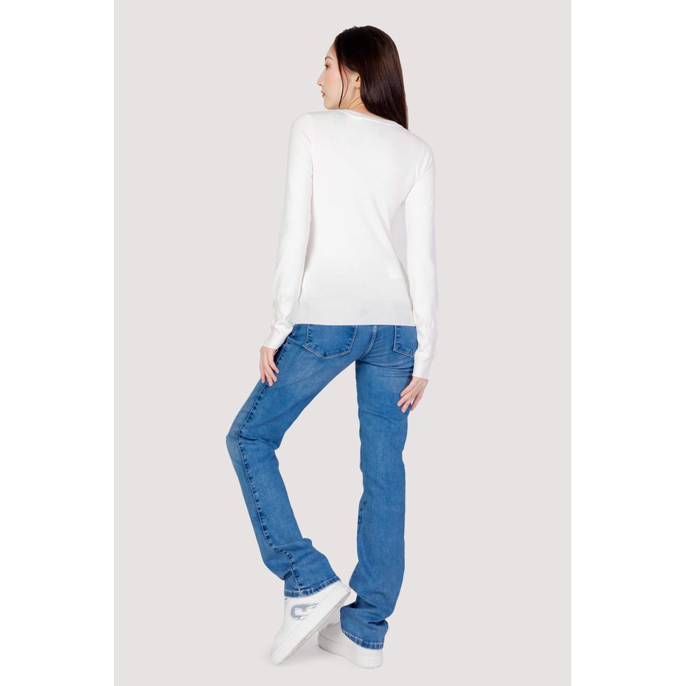 Guess White Cotton Sweatshirt - Luxe Nova