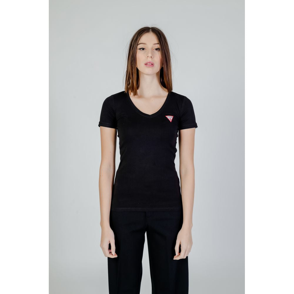 Guess Black Cotton T-Shirt - Luxe Nova