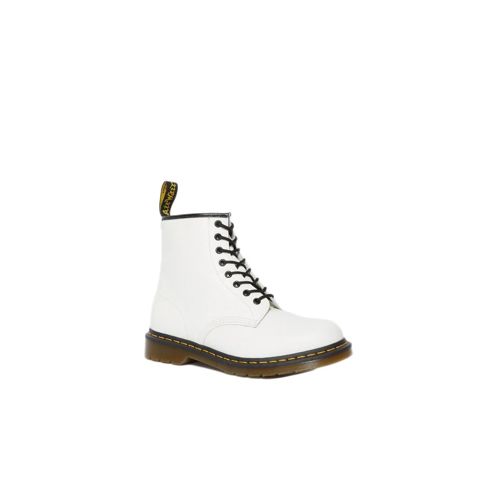 Dr. Martens White Leather Lace-Up Boots - Luxe Nova