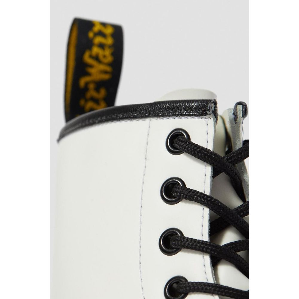 Dr. Martens White Leather Lace-Up Boots - Luxe Nova