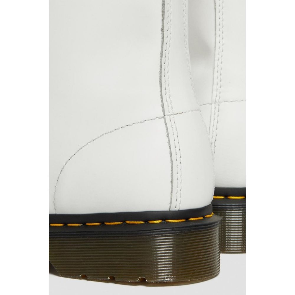 Dr. Martens White Leather Lace-Up Boots - Luxe Nova