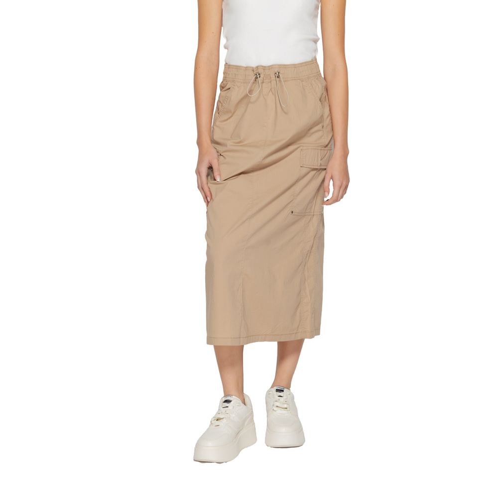 Street One Beige Cotton Midi Skirt - Luxe Nova