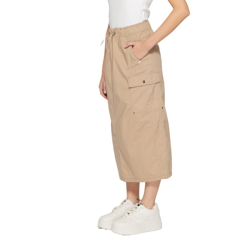 Street One Beige Cotton Midi Skirt - Luxe Nova