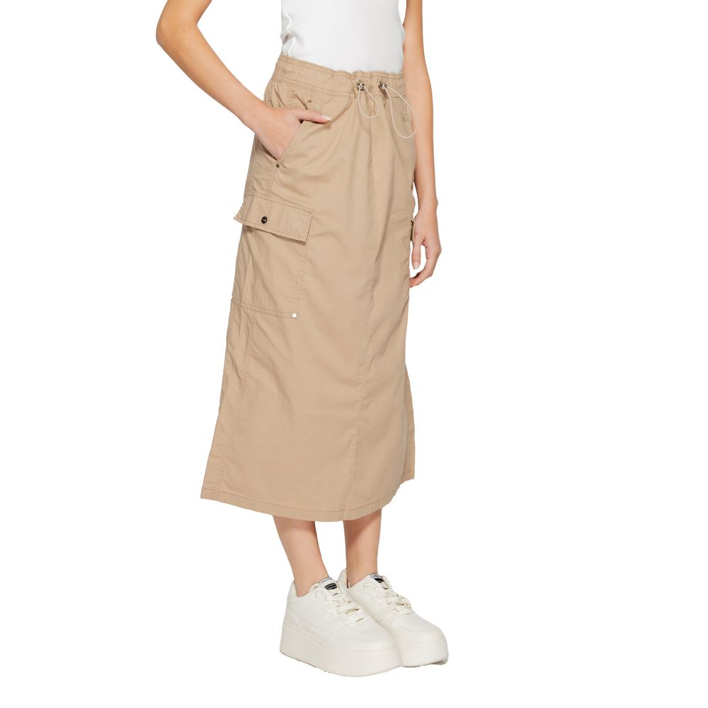 Street One Beige Cotton Midi Skirt - Luxe Nova