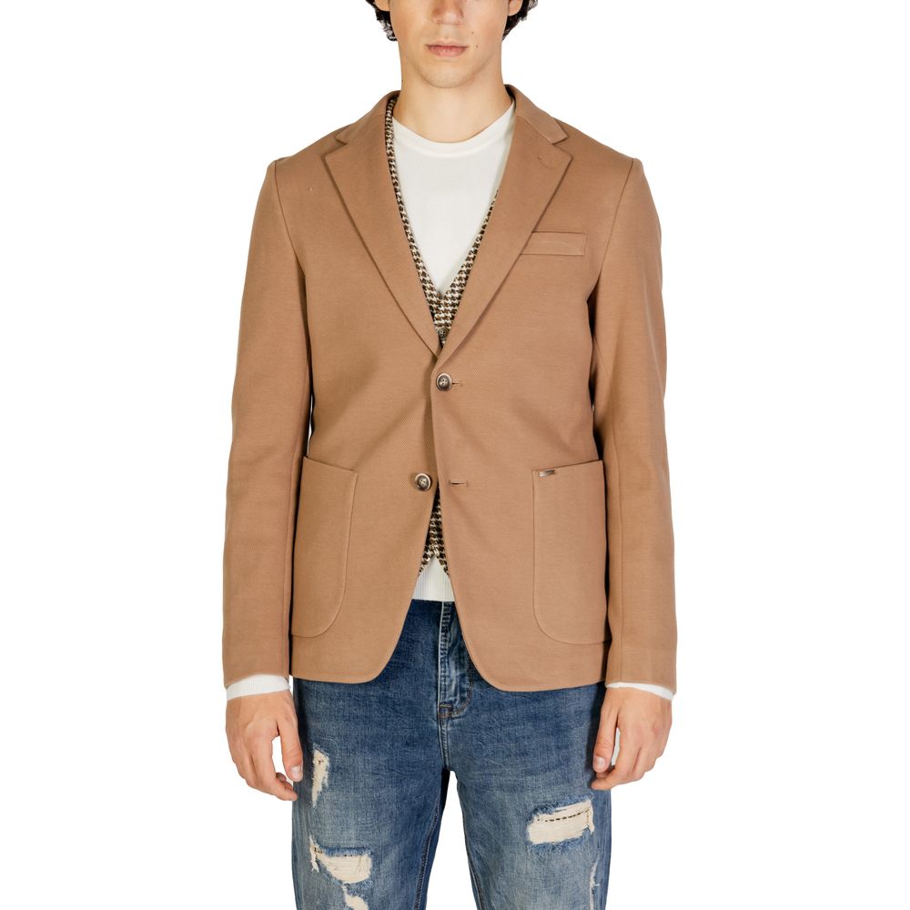 Gianni Lupo Beige Cotton Blazer - Luxe Nova
