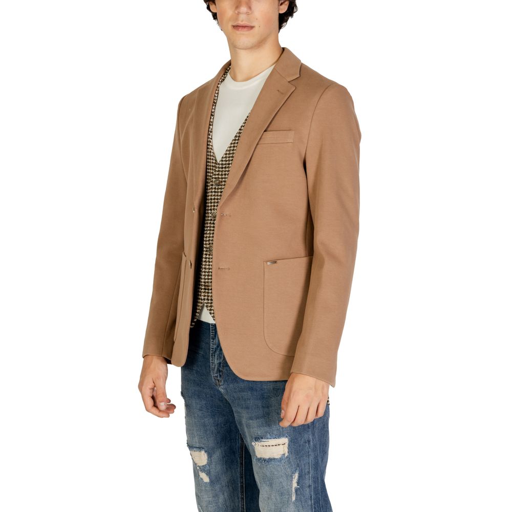 Gianni Lupo Beige Cotton Blazer - Luxe Nova