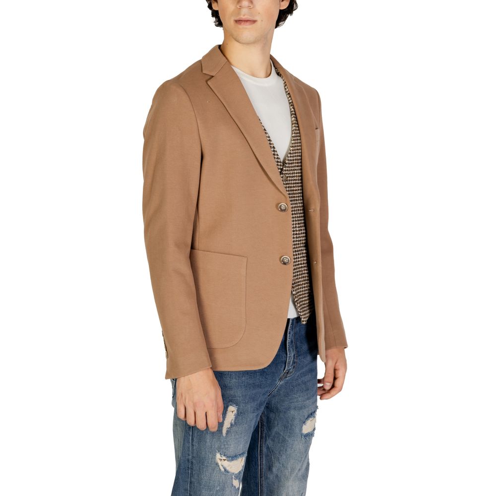 Gianni Lupo Beige Cotton Blazer - Luxe Nova