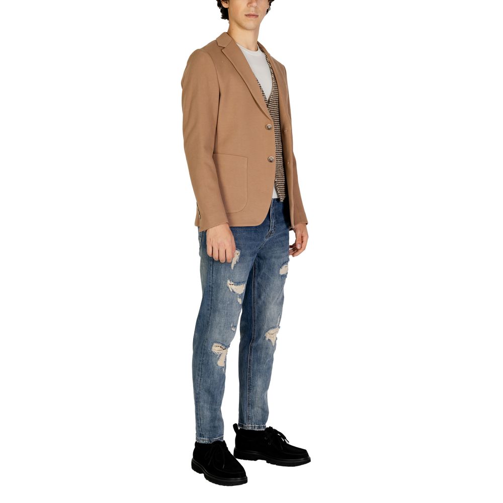 Gianni Lupo Beige Cotton Blazer - Luxe Nova
