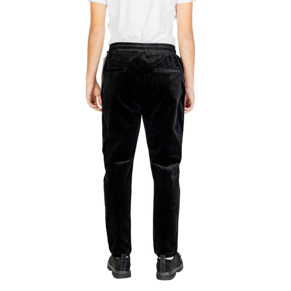 Gianni Lupo Black Cotton Casual Pants - Luxe Nova