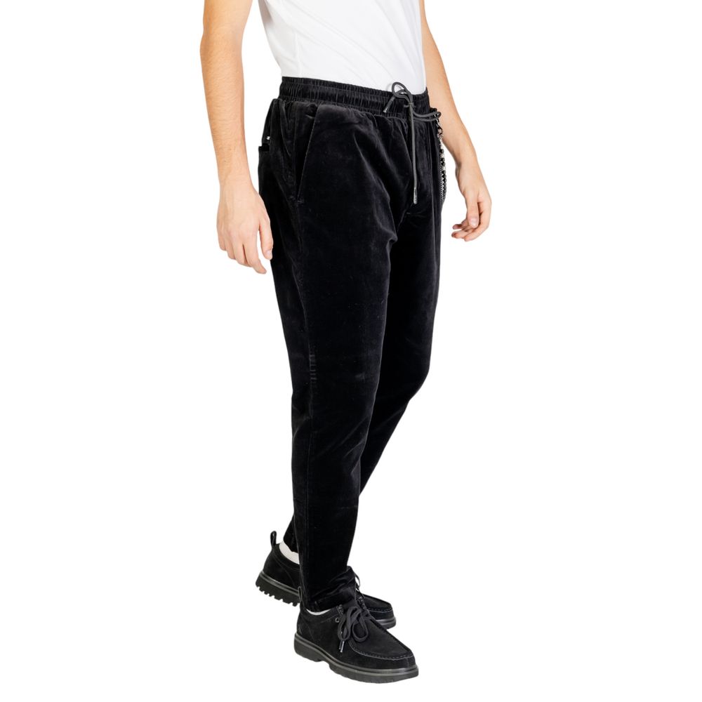 Gianni Lupo Black Cotton Casual Pants - Luxe Nova