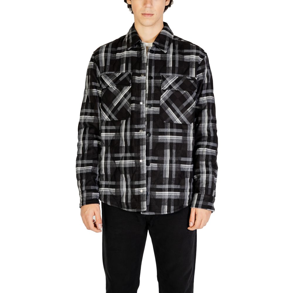 Gianni Lupo Black Polyester Coat - Luxe Nova