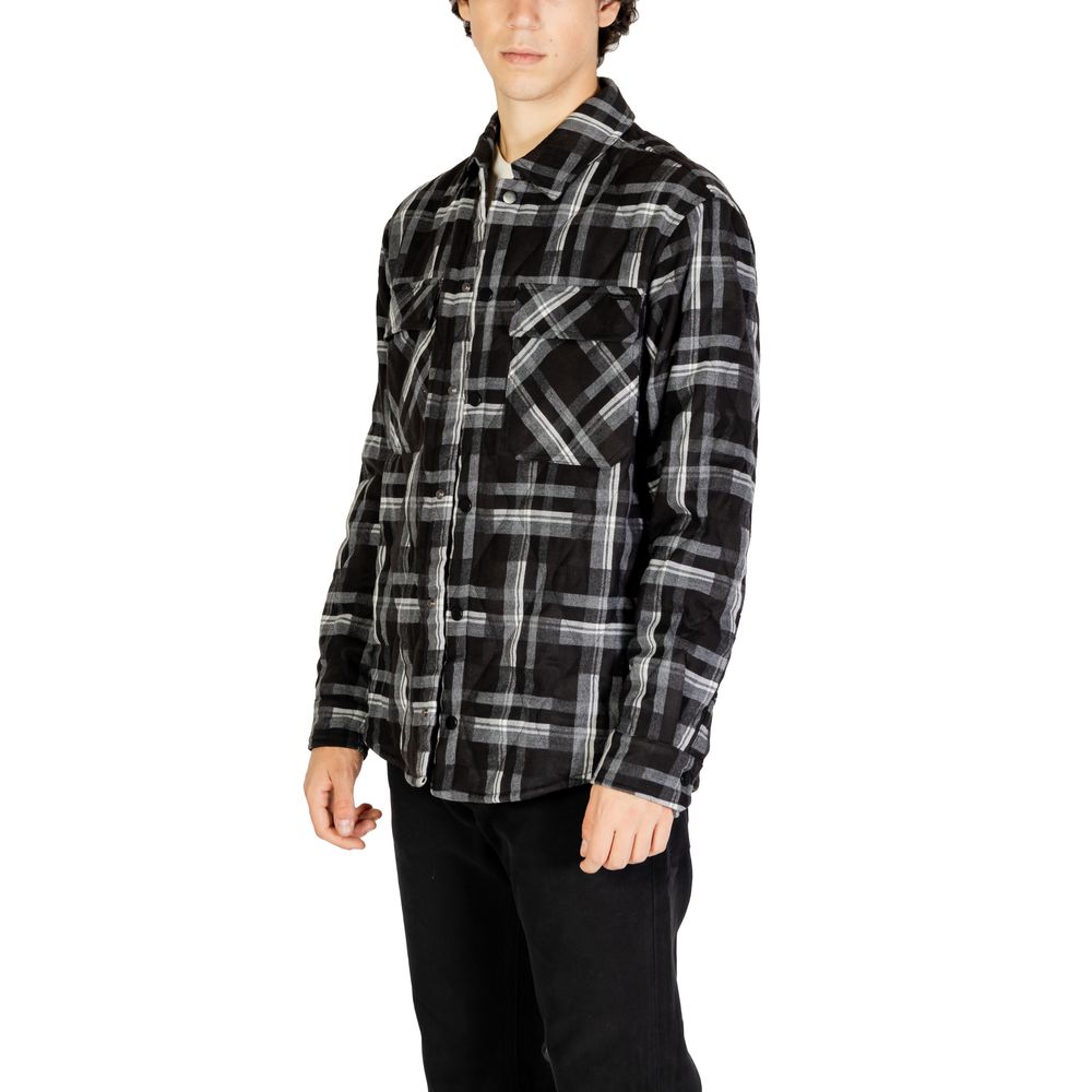 Gianni Lupo Black Polyester Coat - Luxe Nova
