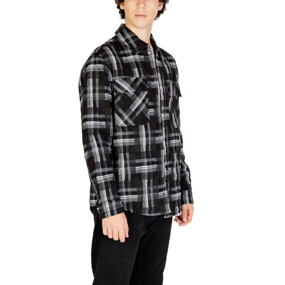 Gianni Lupo Black Polyester Coat - Luxe Nova