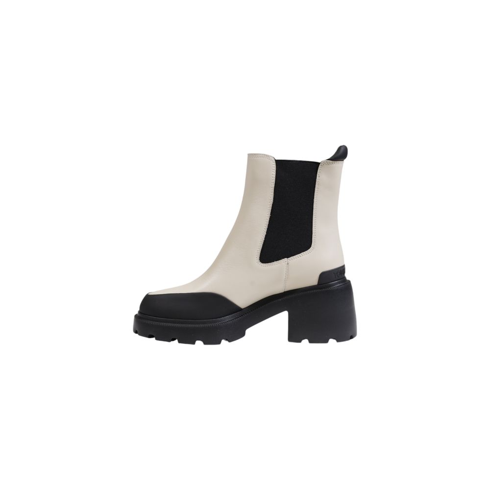 Tommy Hilfiger Jeans Beige Leather Ankle Boots - Luxe Nova