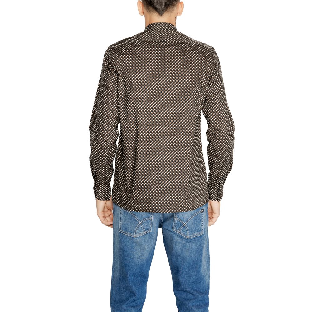 Antony Morato Brown Cotton Pattern Shirt - Luxe Nova