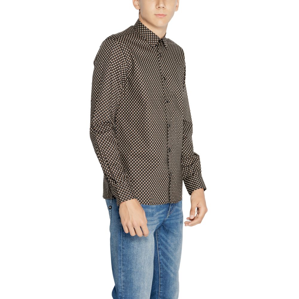 Antony Morato Brown Cotton Pattern Shirt - Luxe Nova