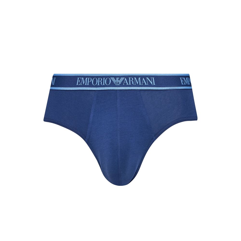 Emporio Armani Underwear Blue Cotton Briefs - Luxe Nova