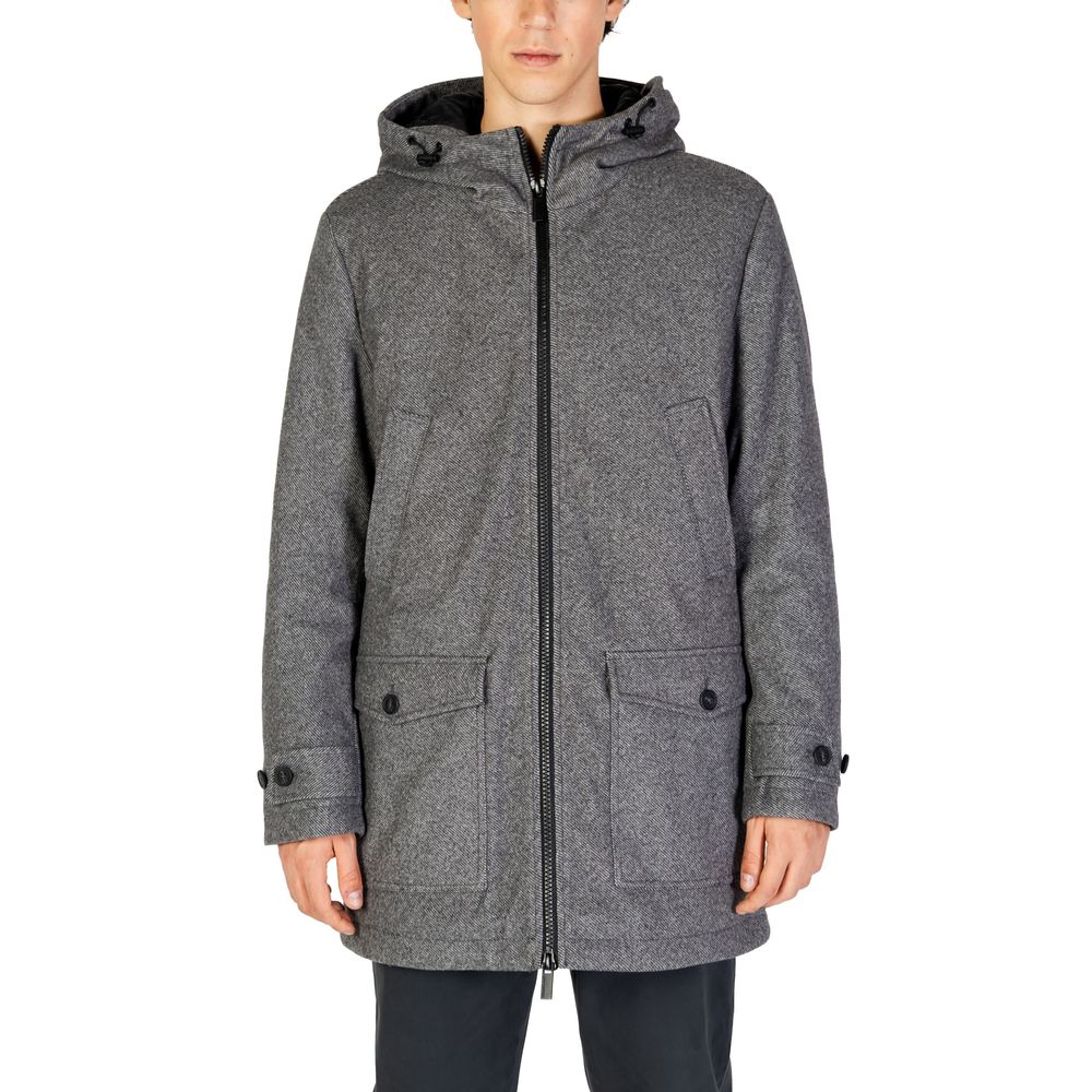 Hamaki-Ho Gray Polyester Coat - Luxe Nova