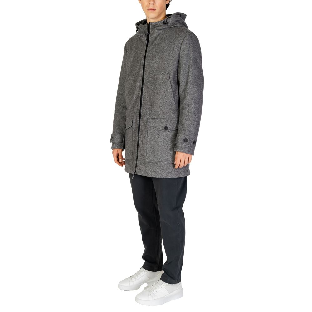 Hamaki-Ho Gray Polyester Coat - Luxe Nova