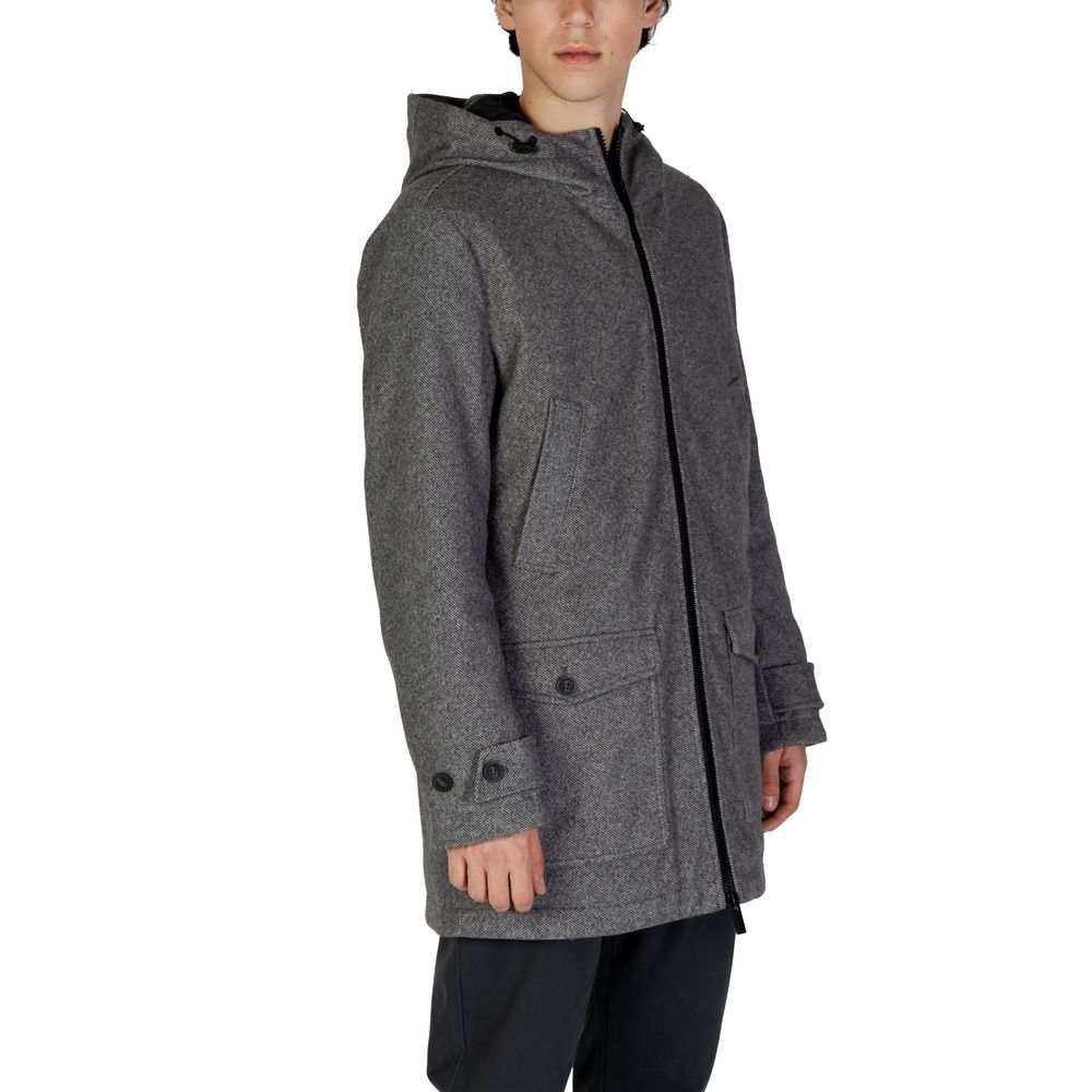 Hamaki-Ho Gray Polyester Coat - Luxe Nova