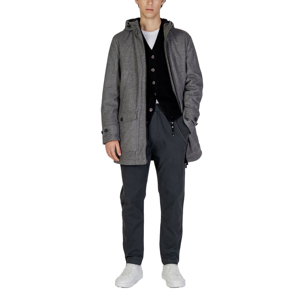 Hamaki-Ho Gray Polyester Coat - Luxe Nova
