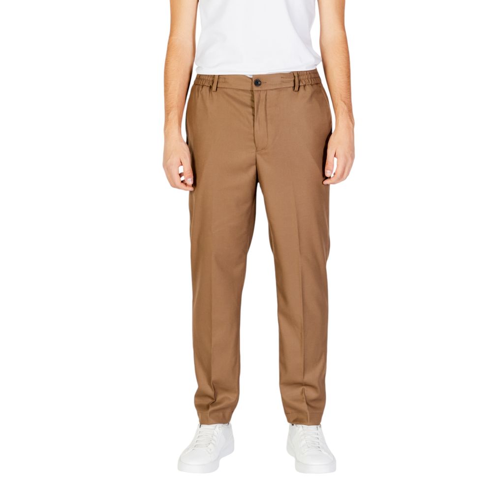 Hamaki-Ho Beige Polyester Casual Pants - Luxe Nova