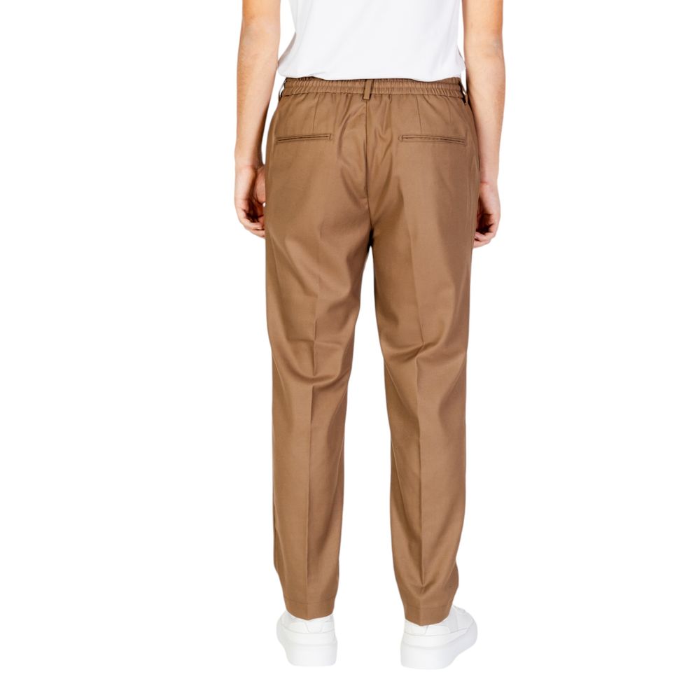 Hamaki-Ho Beige Polyester Casual Pants - Luxe Nova