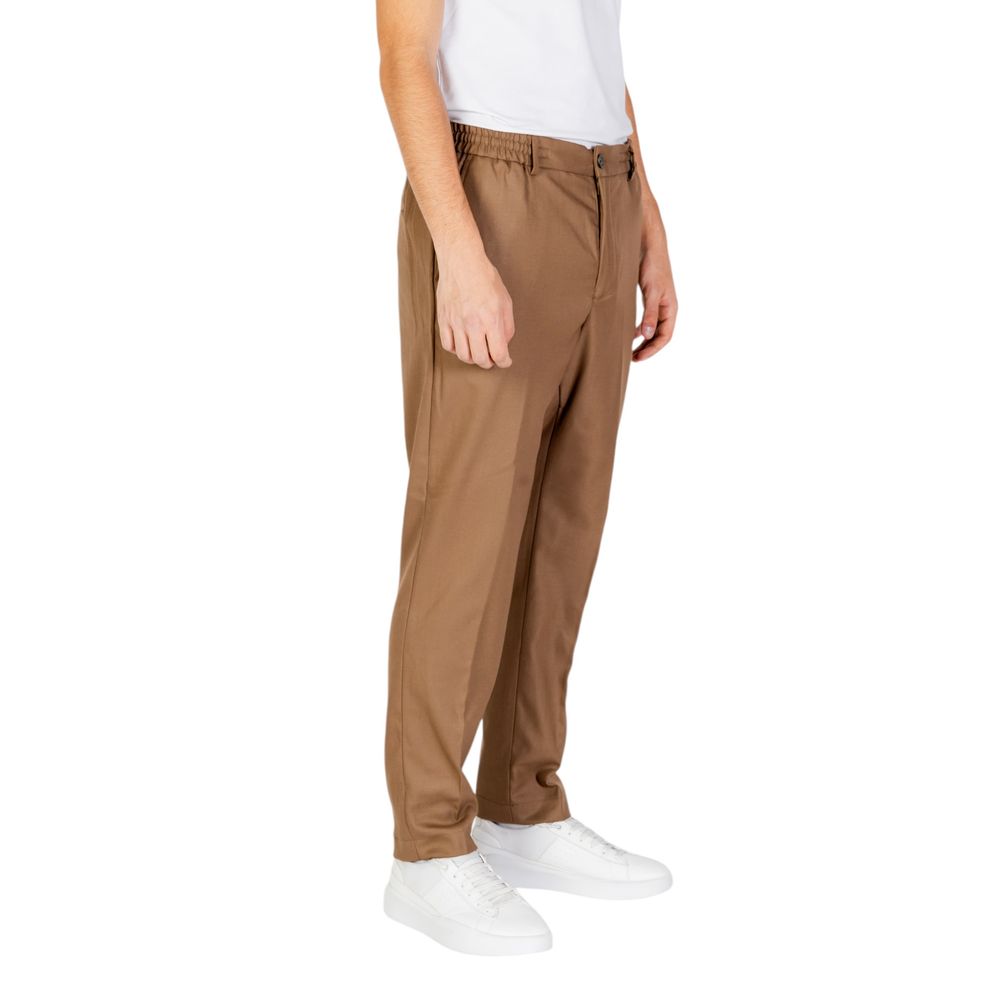 Hamaki-Ho Beige Polyester Casual Pants - Luxe Nova