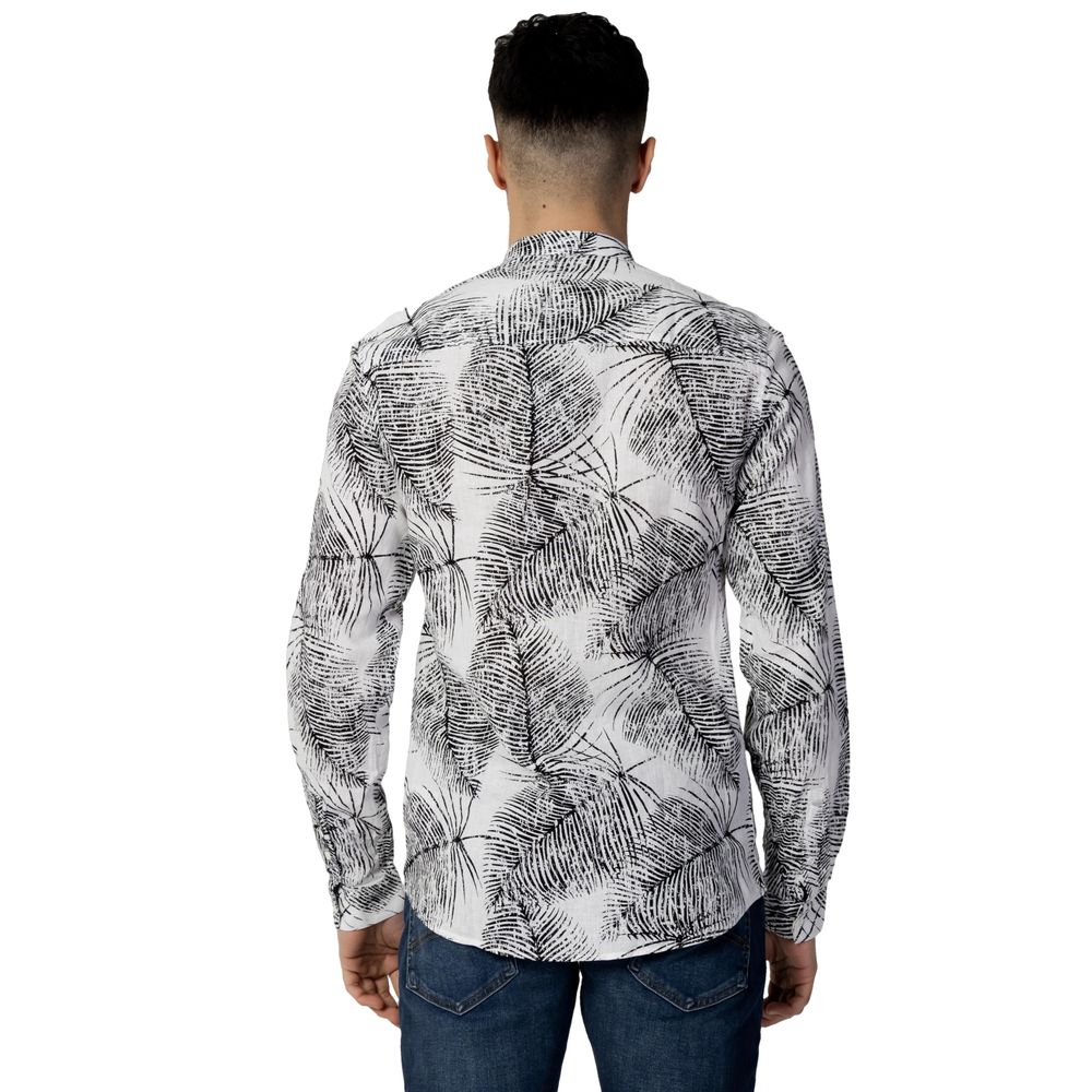 Antony Morato Black Linen Pattern Shirt