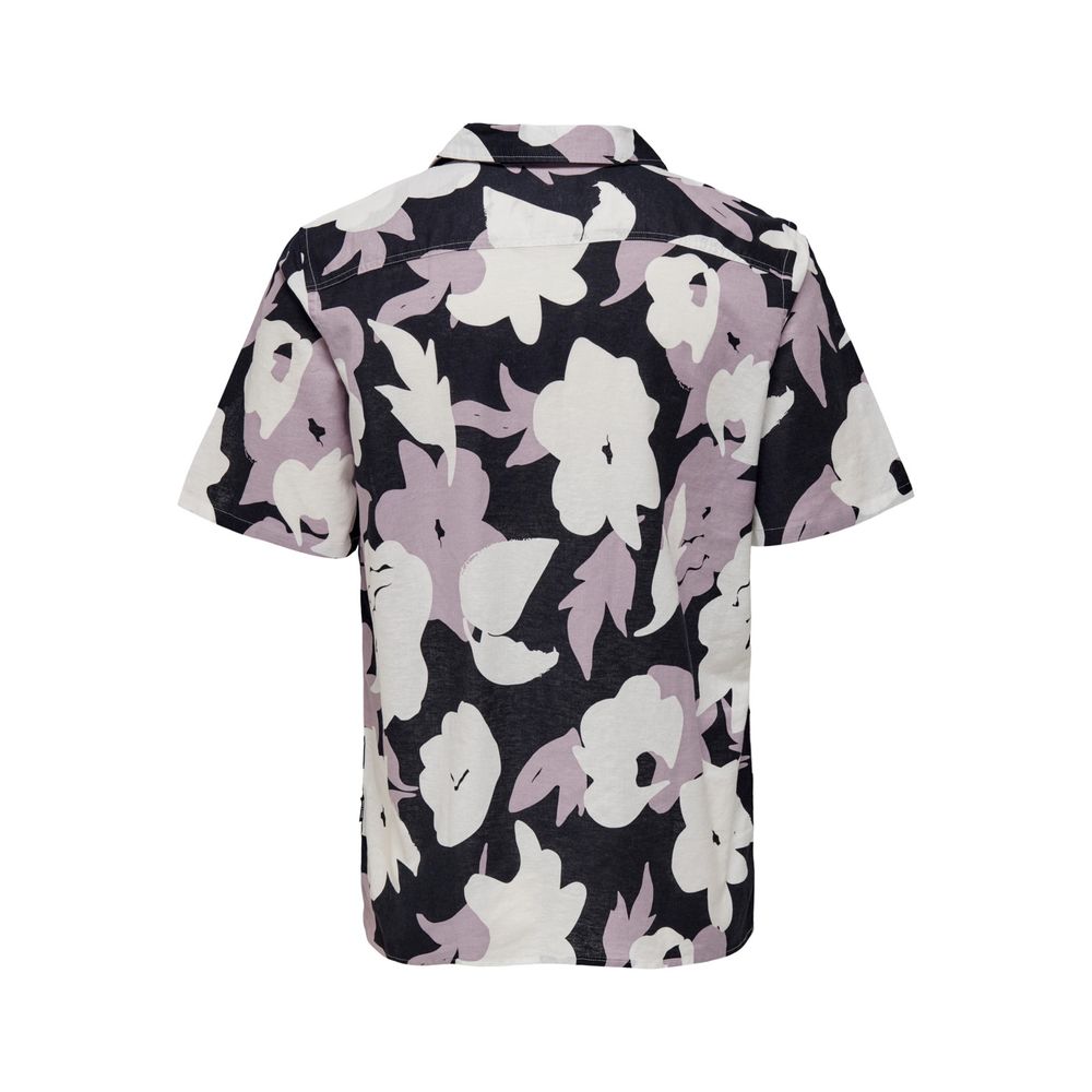 Only & Sons Purple Linen Shortsleeve Shirt