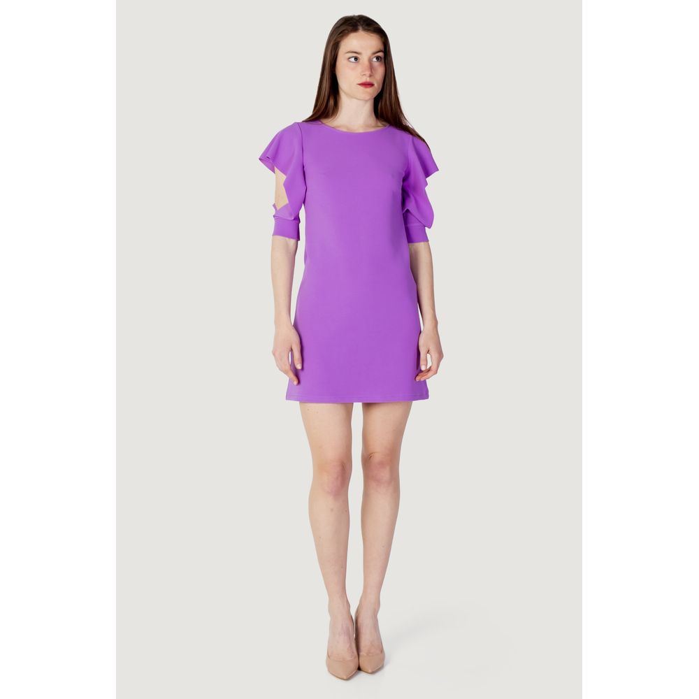 Rinascimento Purple Polyester Midi Dress