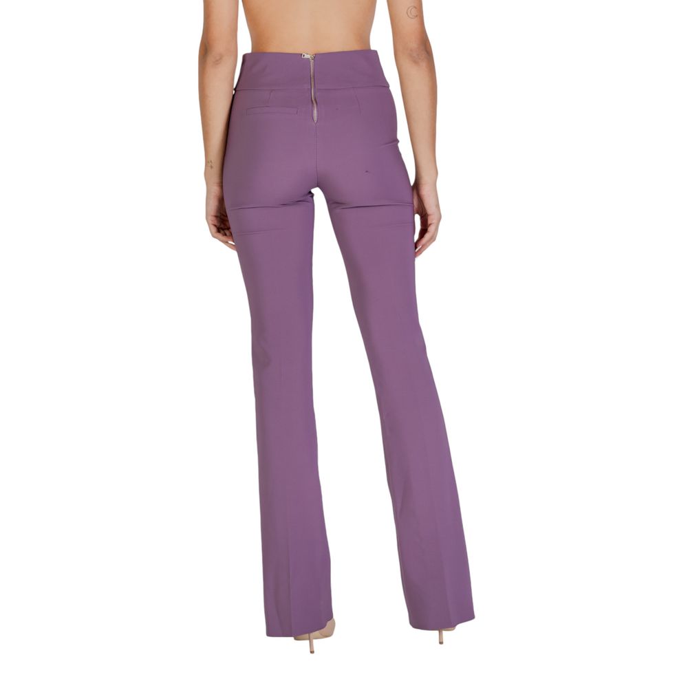 Sandro Ferrone Purple Polyester Flared Pants - Luxe Nova